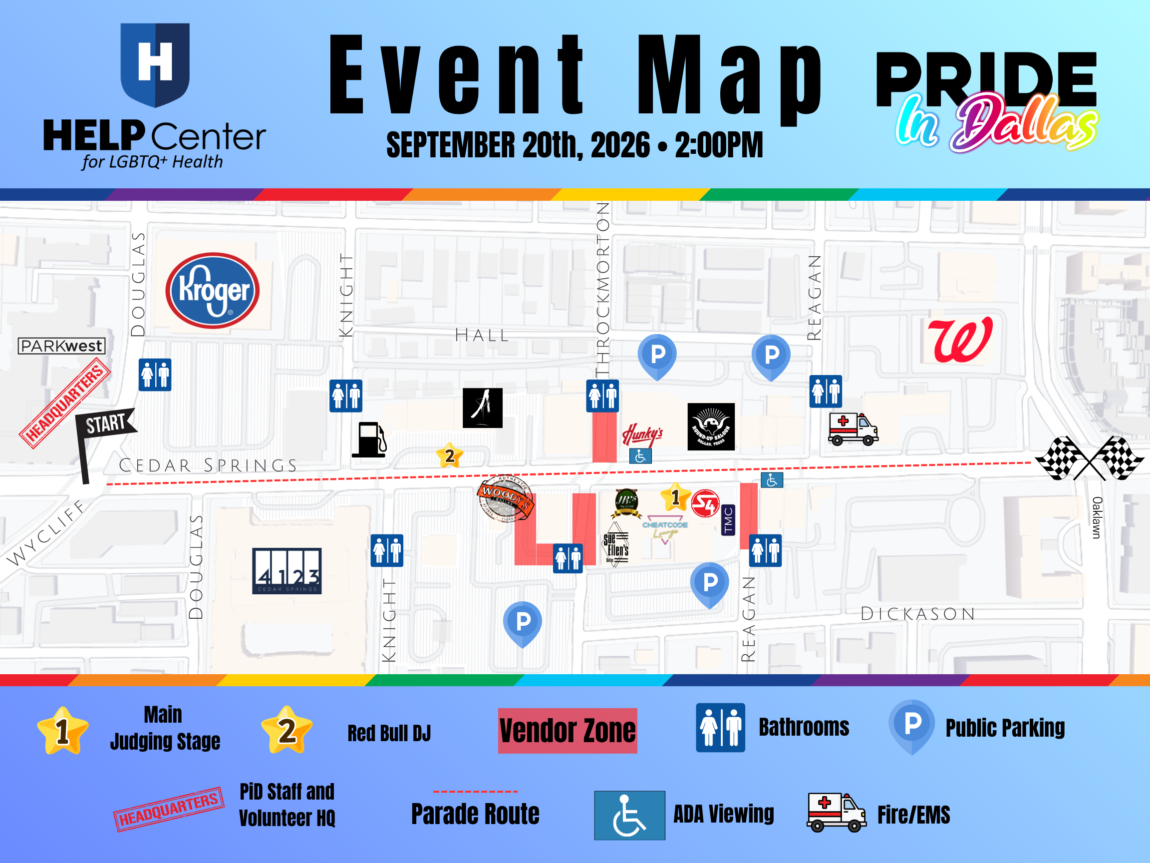 Official Pride in Dallas 2026 event map